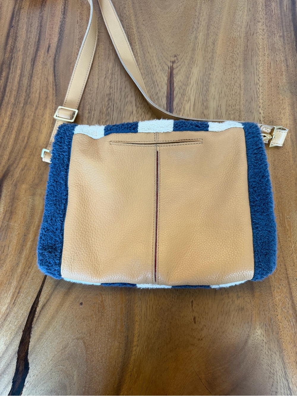 Hammitt VIP Navy Cream Striped Terry Cloth Crossbody Bag - Picture 10 of 11